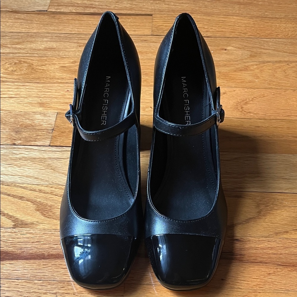 Marc Fisher Black Patent Mary Jane Heels
